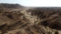 Aerial view from a drone flying over Wadi Massal, Saudi Arabia