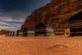 Wadi Rum desert camp site under the stars, Jordan, Middle East Royalty Free Stock Photo