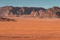 Wadi Rum desert, desert of red sand and sandstone in Jordan, Arab Royalty Free Stock Photo