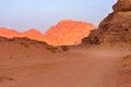 Wadi Rum Desert, Jordan. Jabal Al Qattar mountain Royalty Free Stock Photo