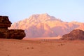 Wadi Rum Desert, Jordan. Jabal Al Qattar mountain Royalty Free Stock Photo