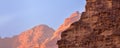 Wadi Rum Desert, Jordan mountains banner Royalty Free Stock Photo