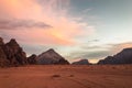 Scenic Wadi Rum mountains lanscape Royalty Free Stock Photo