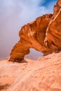 Wadi Rum, Jordan - Kharaz Jebel rock bridge Royalty Free Stock Photo