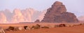 Wadi Rum Desert, Jordan mountain landscape banner Royalty Free Stock Photo