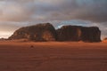 Wadi Rum red desert in a morning, Jordan, Arab Royalty Free Stock Photo