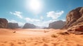 Wadi Rum Reserve Jordan on a sunny day - made with Generative AI tools