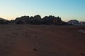Wadi Rum, dirt road, Jordan, Middle East, desert, landscape, nature, climate change Royalty Free Stock Photo
