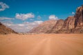 wadi rum village view from the desert