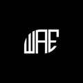 WAE letter logo design on black background. WAE creative initials letter logo concept. WAE letter design Royalty Free Stock Photo