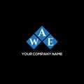 WAE letter logo design on BLACK background. WAE creative initials letter logo concept. WAE letter design Royalty Free Stock Photo