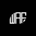 WAF letter logo design on black background. WAF creative initials letter logo concept. WAF letter design Royalty Free Stock Photo