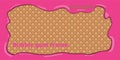 Wafer background with pink bubble gum frame Royalty Free Stock Photo