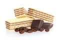 Wafer biscuit with chocolate flavor