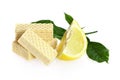 Wafer biscuit with lemon flavor