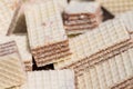 Wafer biscuits on a pile - macro shot