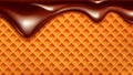 Wafer Cake With Flowing Down Chocolate Vector