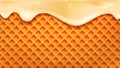 Wafer Cake With Flowing Down Vanilla Cream Vector