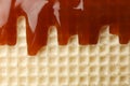 Wafer with caramel topping texture background Royalty Free Stock Photo