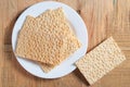 Wafer chip bread in plate