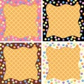 Wafer and cream with sprinkles, vector