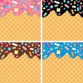 Wafer and cream with sprinkles, vector Royalty Free Stock Photo