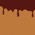 Wafer and flowing chocolate. Vector background. Sweet texture. Soft icing. Vector Illustration Royalty Free Stock Photo