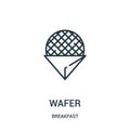 wafer icon vector from breakfast collection. Thin line wafer outline icon vector illustration. Linear symbol for use on web and