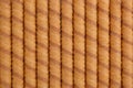 Wafer roll sticks as background, view from above. Royalty Free Stock Photo