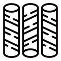 Wafer rolls biscuit icon outline vector. Thin crispy sticks