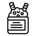 Wafer rolls dessert icon outline vector. Munchies sugary tubes