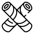 Wafer rolls goods icon outline vector. Creamy rolled sticks