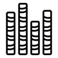 Wafer rolls snack icon outline vector. Swirled cocoa sticks