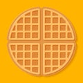 Round waffle. Realistic style. Dessert pattern.