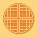 Round waffle. Realistic style. Dessert pattern.