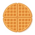 Round waffle. Soft Belgian waffles. Realistic style. Dessert pattern.