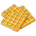 Wafers a Viennese square bakery product. vector illustration