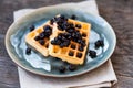 Waffels with blueberries Royalty Free Stock Photo
