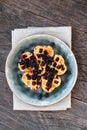 Waffels with blueberries