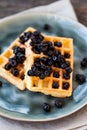 Waffels with blueberries Royalty Free Stock Photo