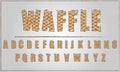 Modern font with grid, alphabet, text with waffle. Vector Illustration