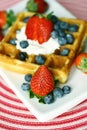 Waffle and berries