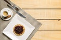 Waffle with blueberry and coffee Royalty Free Stock Photo