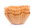 Waffle bowl on white background