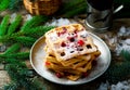 Waffle with bran and cranberry