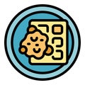 Waffle breakfast icon vector flat