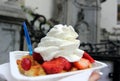Brussels, Belgium - Waffle with Chantilly Royalty Free Stock Photo