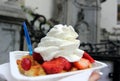 Brussels, Belgium - Waffle with Chantilly