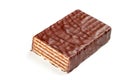 Waffle chocolate bar isolated on white background.