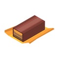 Waffle chocolate icon, isometric style